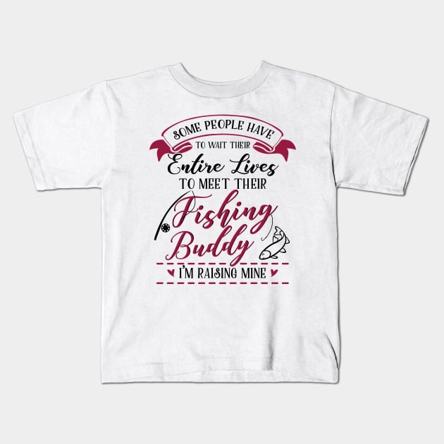 Fishing Mom and Baby Matching T-shirts Gift Kids T-Shirt by KsuAnn